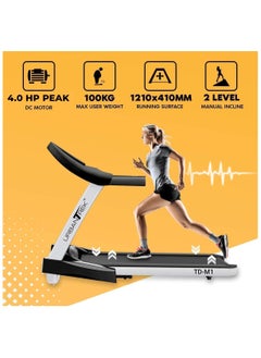 PowerMax Fitness PowerMax Fitness TD-M1 (4HP Peak) Pre-installed Motorized Foldable Treadmill for Home Use | Manual-Incline Treadmill | Semi-Auto Lubrication | Multifunction Console LCD Display, BT, Speaker, MP3, AUX  - Image 3