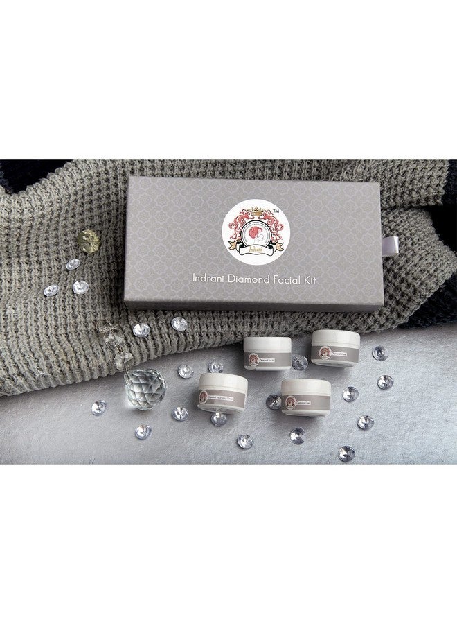 Indrani Cosmetics Indrani Diamond Facial Kit (Scrub, Gel, Mask, Nourishing Cream) 40 Gm - Image 5