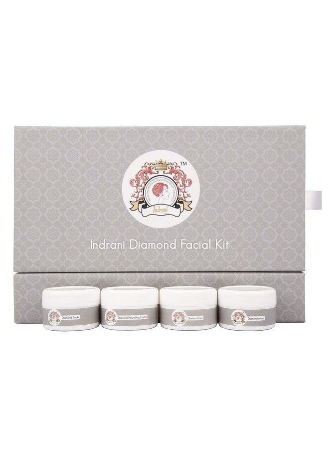 Indrani Cosmetics Indrani Diamond Facial Kit (Scrub, Gel, Mask, Nourishing Cream) 40 Gm - Image 2