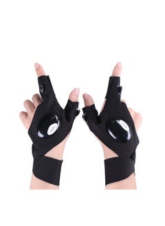 M MIAOYAN Outdoor Half Finger Lighting Gloves Repair Sports Fishing Finger Light Glowing Gloves  - Image 1