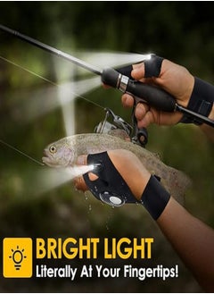 M MIAOYAN Outdoor Half Finger Lighting Gloves Repair Sports Fishing Finger Light Glowing Gloves  - Image 2