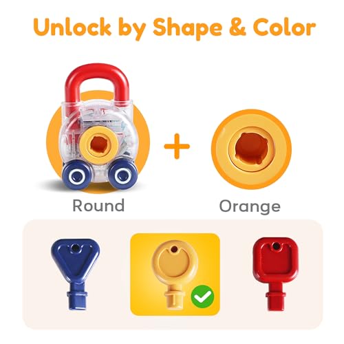 iPlay, iLearn iPlay iLearn Toddler Lock Key Toy Montessori Learning Sorting Matching Toy Baby Fine Motor Development Infant Activity Push Car Educational Birthday Gift 12 18 Month 1 2 3 Year Old Kid Boy Girl - Image 5