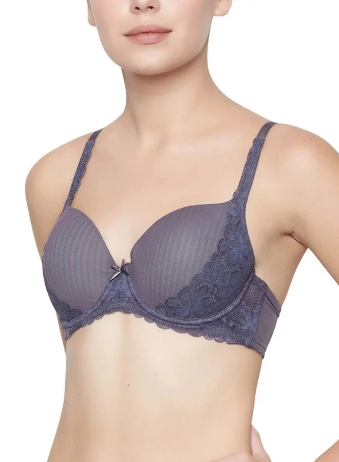 ترايامف Triumph Women Peony Charm Lace Detailed Padded Wired Everyday Bra Pebble Grey