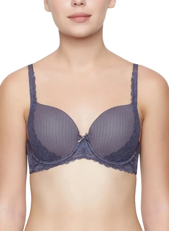 ترايامف Triumph Women Peony Charm Lace Detailed Padded Wired Everyday Bra Pebble Grey