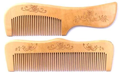 Twisha Handmade Neem Wood Broad Tooth Comb For Men And Women Pack of 2 - Image 5
