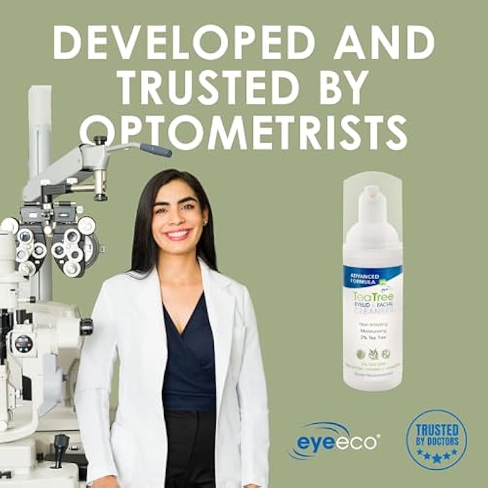 EYEECO Advanced Tea Tree Eyelid and Facial Cleanser - 180mL - Non-Irritating Eyelash & Eyelid Cleanser Soothes Irritation with Tea Tree, Vitamin E and Shea Butter - Image 4