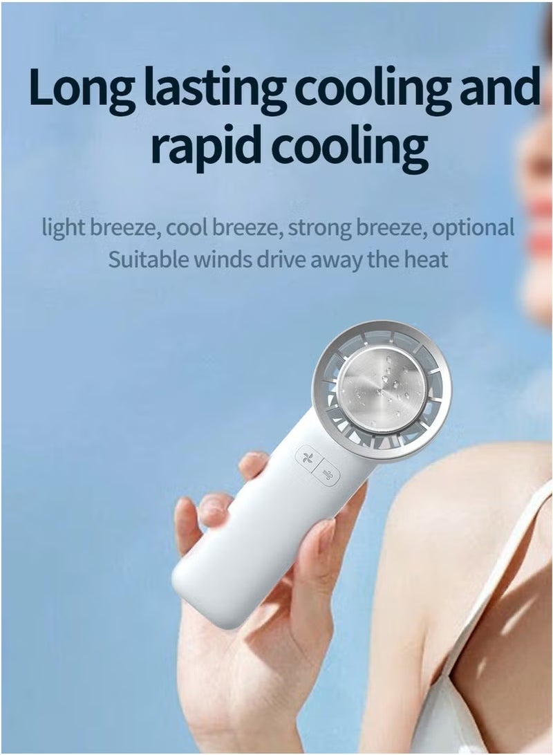 أشباه الموصلات الجليد مروحة صغيرة محمولة ، مروحة صغيرة محمولة ، 3 سرعات ضاغط بارد مروحة صغيرة مع قاعدة ، USB-C الشحن السريع ، مكتب المنزل في الهواء الطلق ، أبيض - Image 5