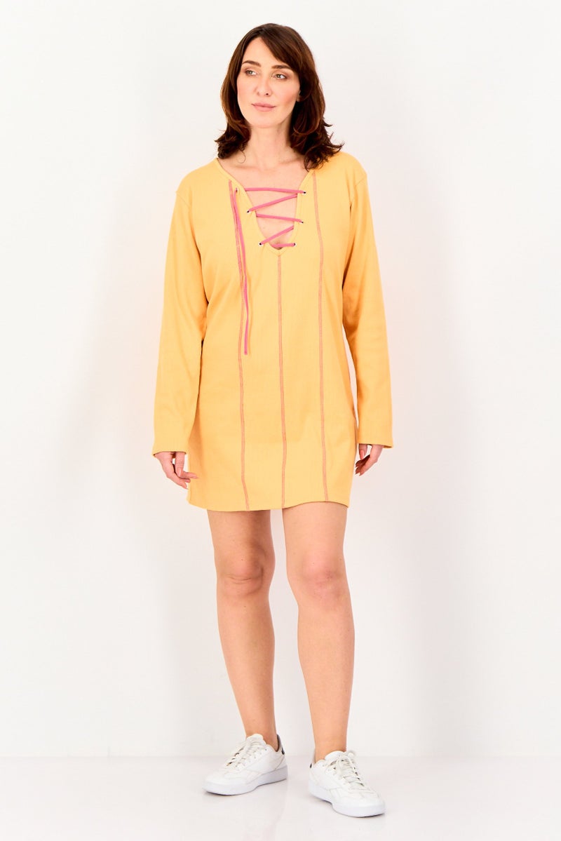 PUBLIC DESIRE Women Textured Mini Dress, Orange - Image 2