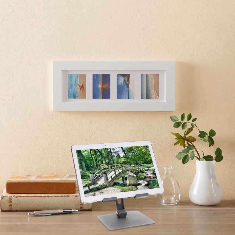 Foldable Metal Tablet Stand Adjustable Nonskid Holder For Phone And Tablet Gray - Image 5