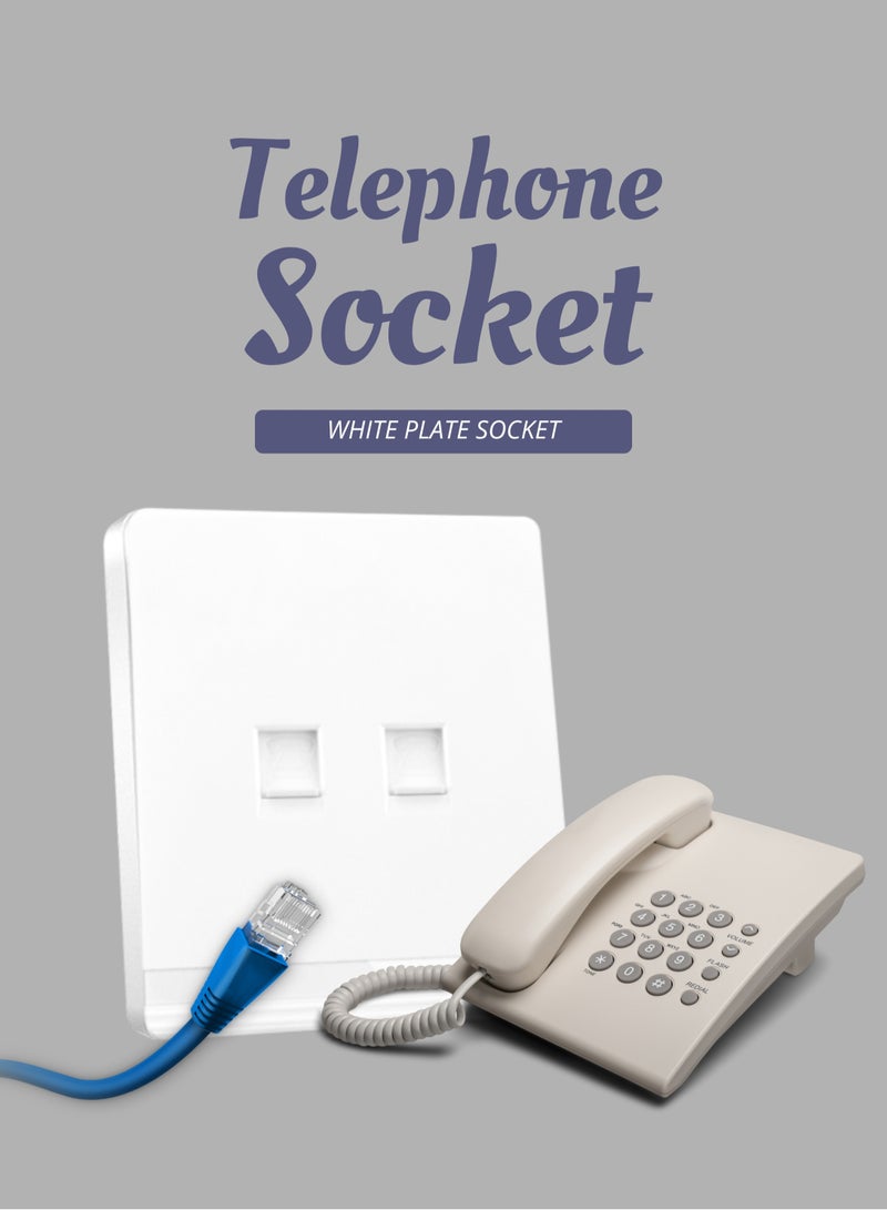 Vmax Telephone+Computer socket, 2 Gang, Double Data Socket with Shutter, White/Ivory Finish - Image 5