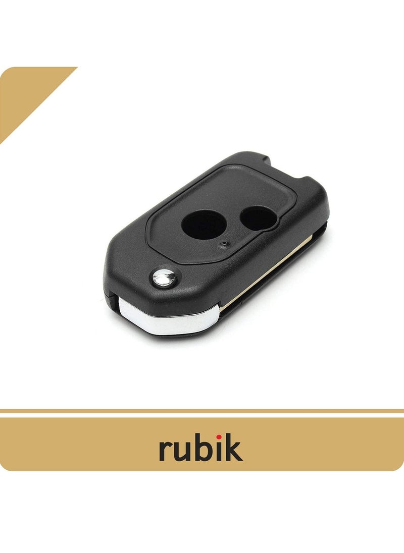 Rubik - 2 Buttons Modified Car Remote Key Case Uncut Flip Key Blade Fob Shell Case For Honda Accord Civic CR-V Fit Jazz Insight Odyssey Pilot - Image 1