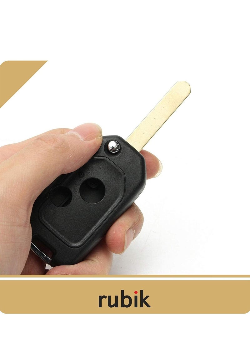 Rubik - 2 Buttons Modified Car Remote Key Case Uncut Flip Key Blade Fob Shell Case For Honda Accord Civic CR-V Fit Jazz Insight Odyssey Pilot - Image 1