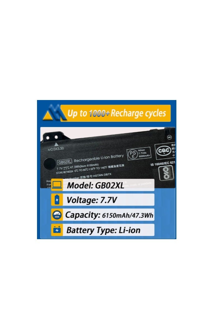 Terabyte GB02XL l42583-002 Laptop Battery Replacement for HP Chromebook X360 14A 14-DB 11 G8 G7 G1 G2 EE/Chromebook 11A G8 G5 G6 EE/Chromebook 14 G5 14-DB0051CL Series hstnn-ub7m L42583-005 L42550-271 - Image 2