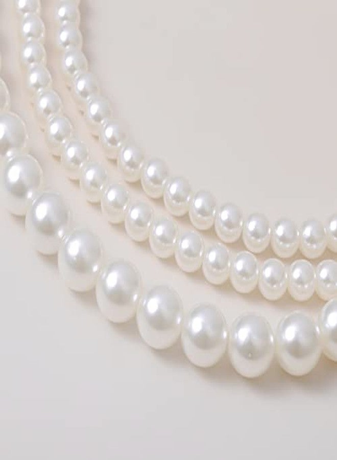 RECTYO GALLERY1Psc Premium Boho Choker Necklaces for Women - Faux Round Pearl Layered Fashion Chunky Thick Clavicle Necklace Wedding Bride Jewelry Gifts - Image 4