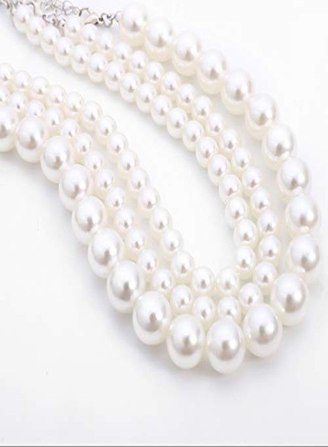 RECTYO GALLERY1Psc Premium Boho Choker Necklaces for Women - Faux Round Pearl Layered Fashion Chunky Thick Clavicle Necklace Wedding Bride Jewelry Gifts - Image 3