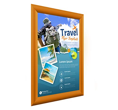 BNV Group BNV Aluminum Front Load Snap Poster/Picture Frame, Orange, 11x14 Inches, 1'' Profile, Wall Mounting, Portrait and Landscape Mode, Easy Installation, Anti-Glare, PVC Cover, Lightweight - Image 3