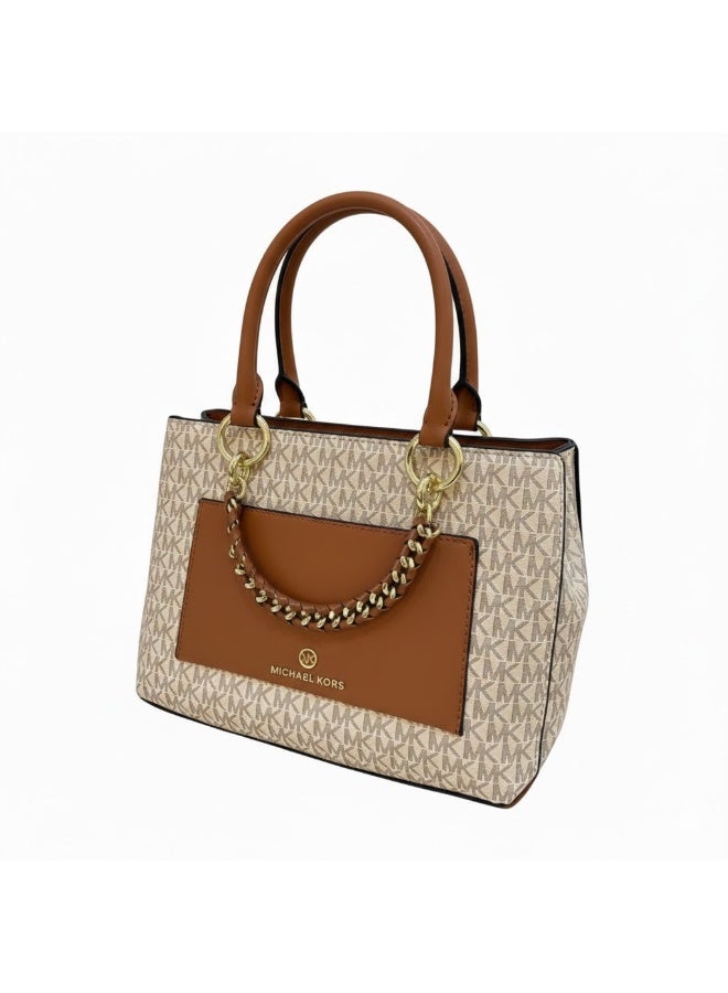 Michael Kors luxury bag with iconic logo print – Brown/Beige - Image 1