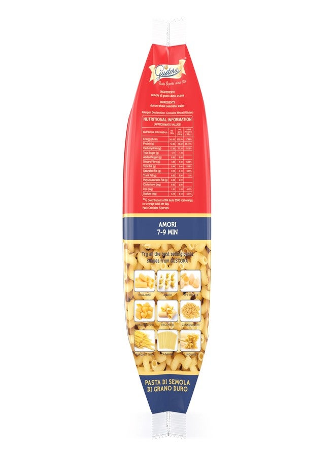 Gustora Healthy Amori & Mini Fusilli Pasta I Durum Wheat Semolina I Rich In Protein & Fibre I Zero Cholesterol I Vegetarian I No Trans - Fat I Cooking Time 10 Min - (500 Gm X 2) - Image 5