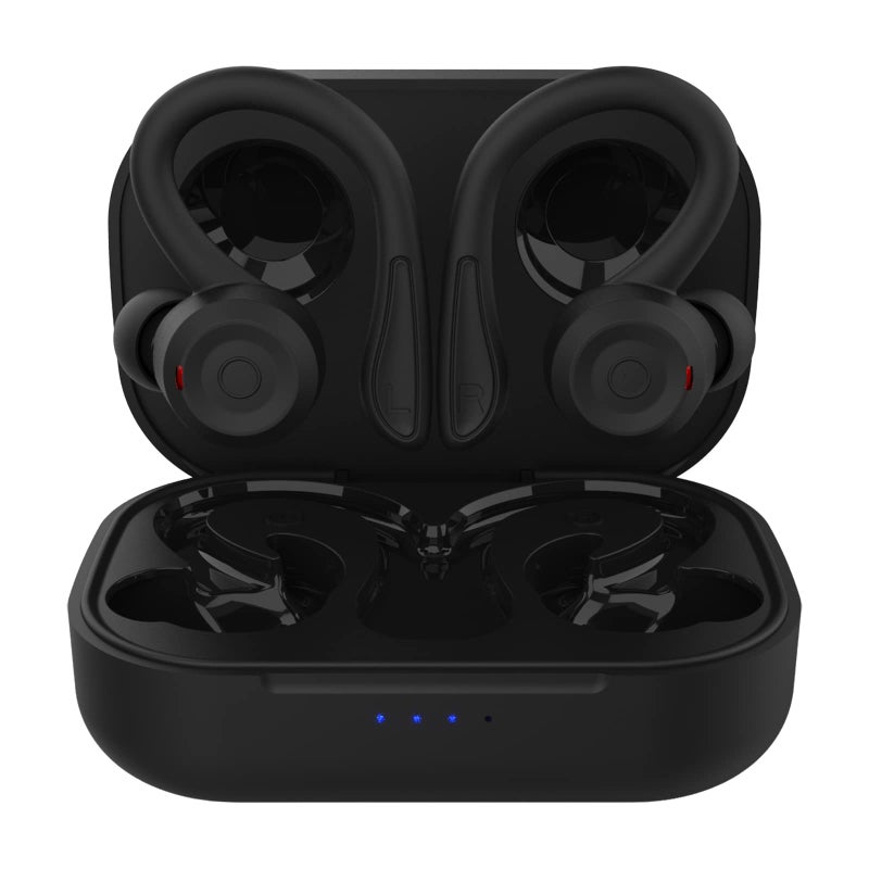 Loluka Over Ear Wireless Bluetooth Earbuds with Ear Hooks - Waterproof, Small, Noise Cancelling Headset for Workout, Sport, Gym - Image 1