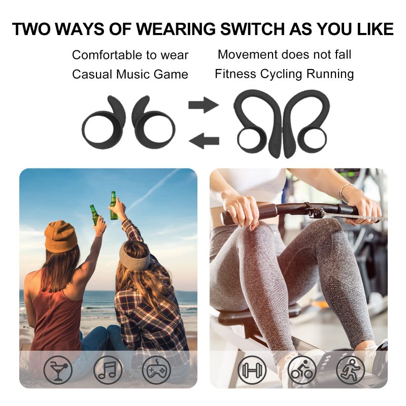 Loluka Over Ear Wireless Bluetooth Earbuds with Ear Hooks - Waterproof, Small, Noise Cancelling Headset for Workout, Sport, Gym - Image 2