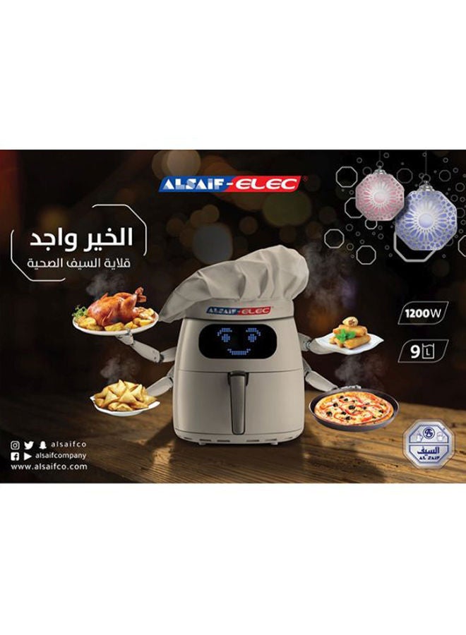 ألسيف إليك مقلاة هوائية كهربائية بشاشة LED 9 L 1800 W AL7305 أبيض - Image 2