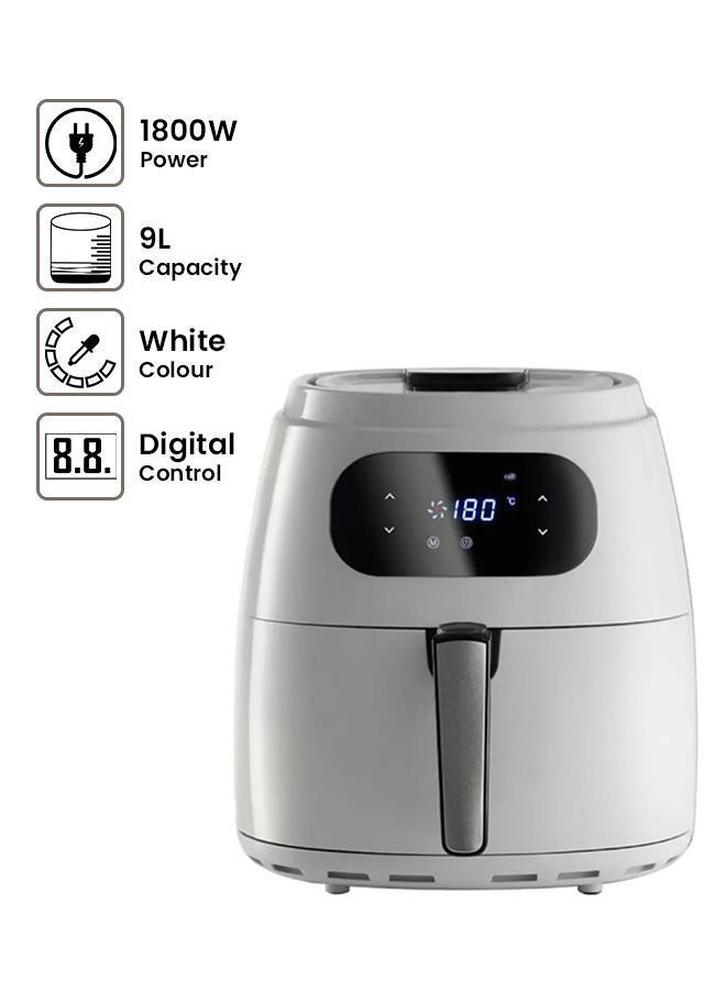 ألسيف إليك مقلاة هوائية كهربائية بشاشة LED 9 L 1800 W AL7305 أبيض - Image 1