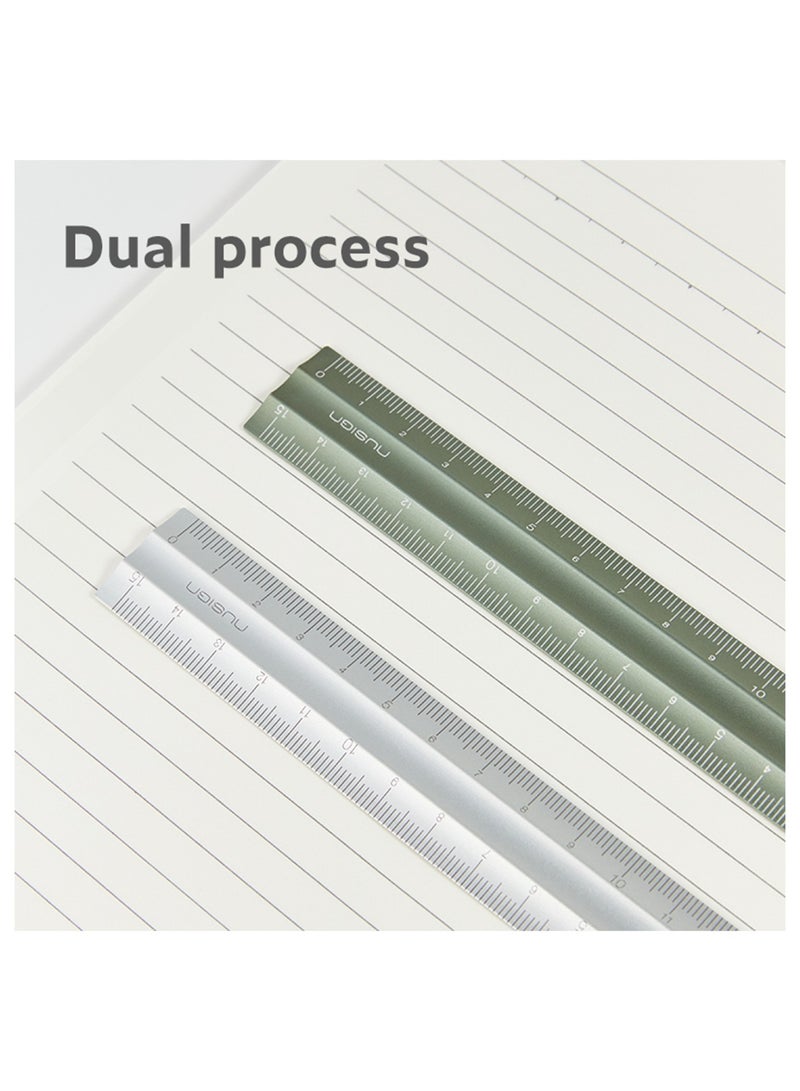 NUSIGN 1-Piece Aluminium Ruler With Dual Markings 15cm Black - Image 3