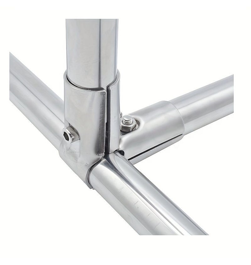 Set Of 2 Stainless Steel Three Way Pipe Connectors For 25mm 3 4 Inch Pipes - Image 5