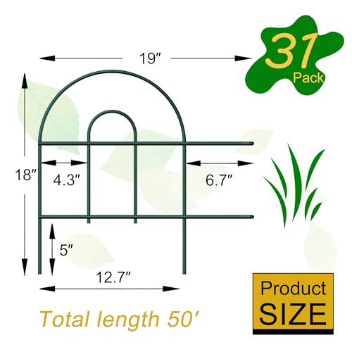 FOREHOGAR Decorative Garden Folding Border Fence, Metal Wire Edging Flower Fence Panel 18in X50ft Outdoor Patio Landscape - Image 3