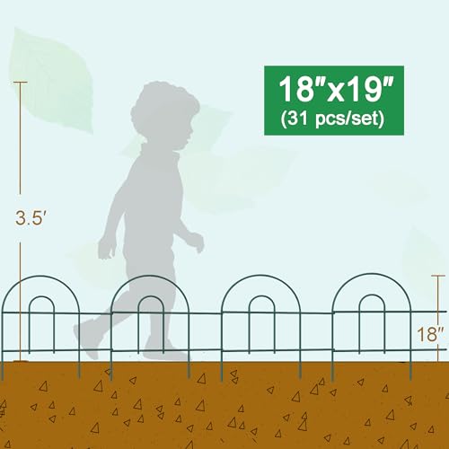 FOREHOGAR Decorative Garden Folding Border Fence, Metal Wire Edging Flower Fence Panel 18in X50ft Outdoor Patio Landscape - Image 4