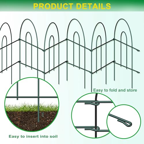 FOREHOGAR Decorative Garden Folding Border Fence, Metal Wire Edging Flower Fence Panel 18in X50ft Outdoor Patio Landscape - Image 5