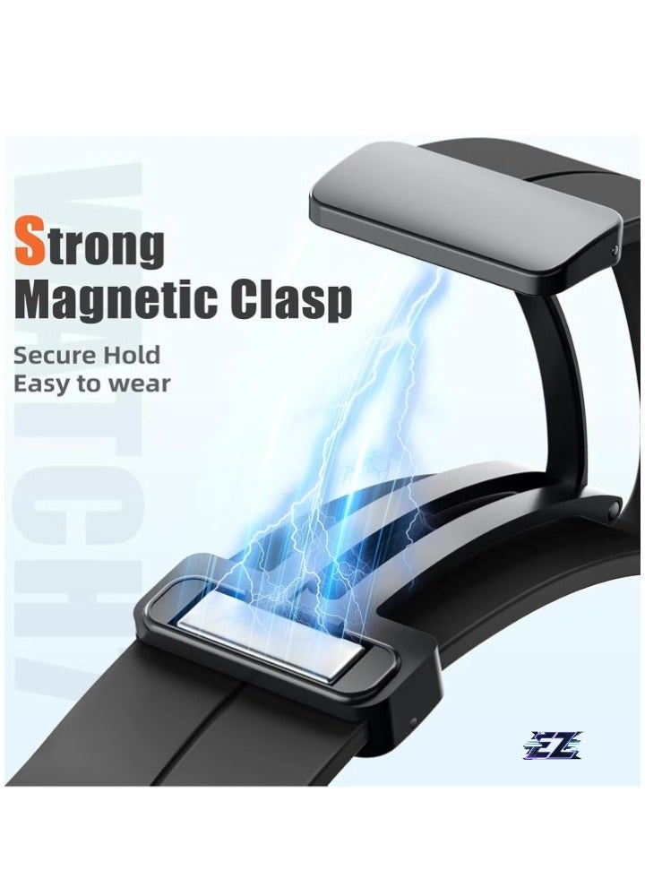 ELTRAZONE Magnetic Band Compatible with Samsung Galaxy Watch 7 Ultra 2024 Strap – Magnetic D-Buckle Replacement Band, No Gap Silicone Sports Strap for Samsung Galaxy Watch 7 Ultra Men and Women - Image 2