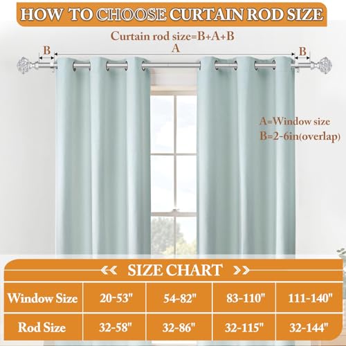 TONIAL 2 Pack Curtain Rods for Windows 48 to 84 Inch, Telescoping Splicing 3/4 Single Rods 32 to 86 Inch Decorative Drapery Rod with Translucent Diamond Finial, Silver - Image 5