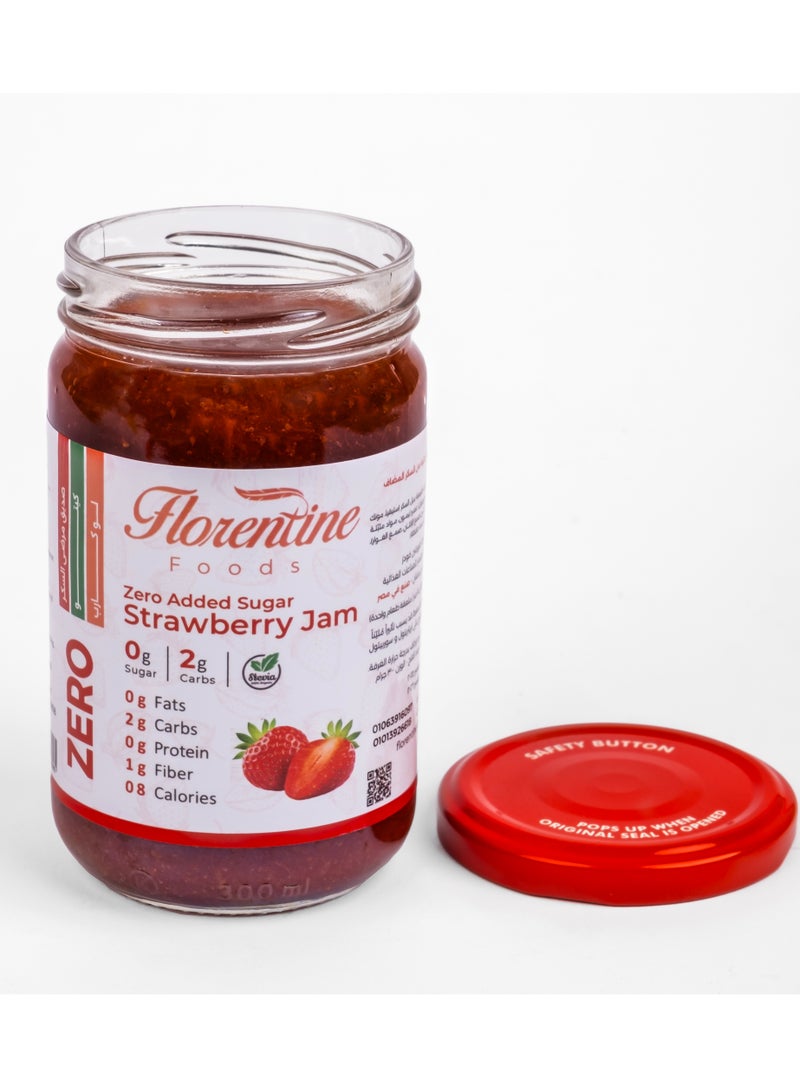 Florentine Foods Keto Strawberry Jam - 300g - Zero Sugar Added & Low Carb - Naturally Sweetened with Monk Fruit & Stevia - Diabetic Friendly Fruit Spread - 100% Natural Strawberries - Image 2