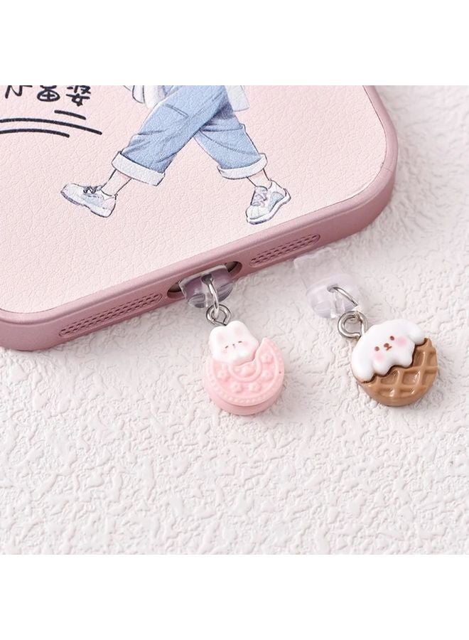 Iphone Dust Plug Toast Dog Style Resin Pendant For Mobile Phone Hole Cover - Image 5