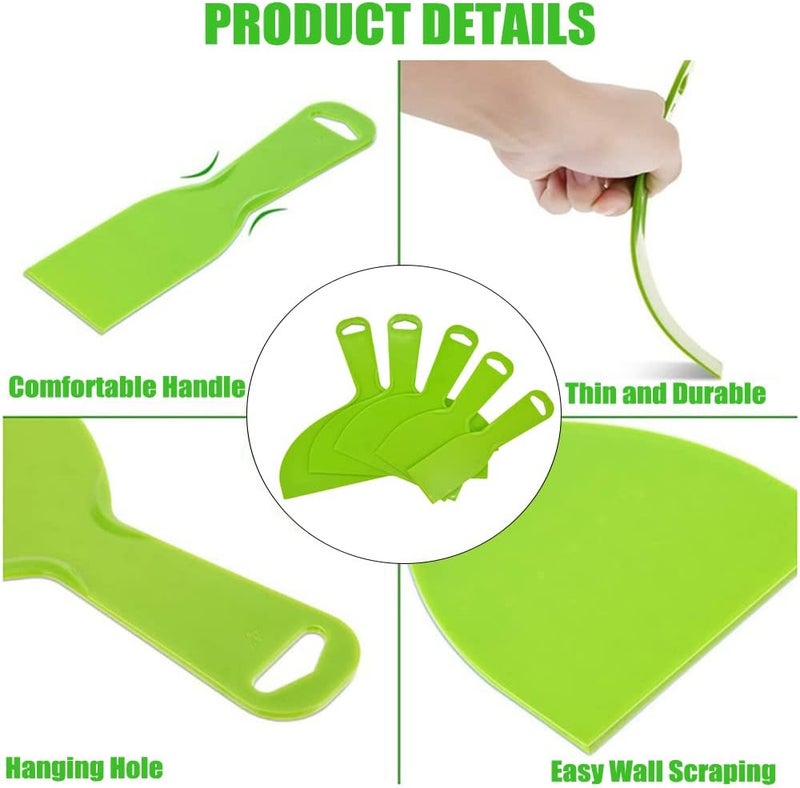 Utoolmart Putty Scraper 8" Plastic Flexible Putty Knives Spreader for Taping Drywall Wall Painting Green 3Pcs - Image 5