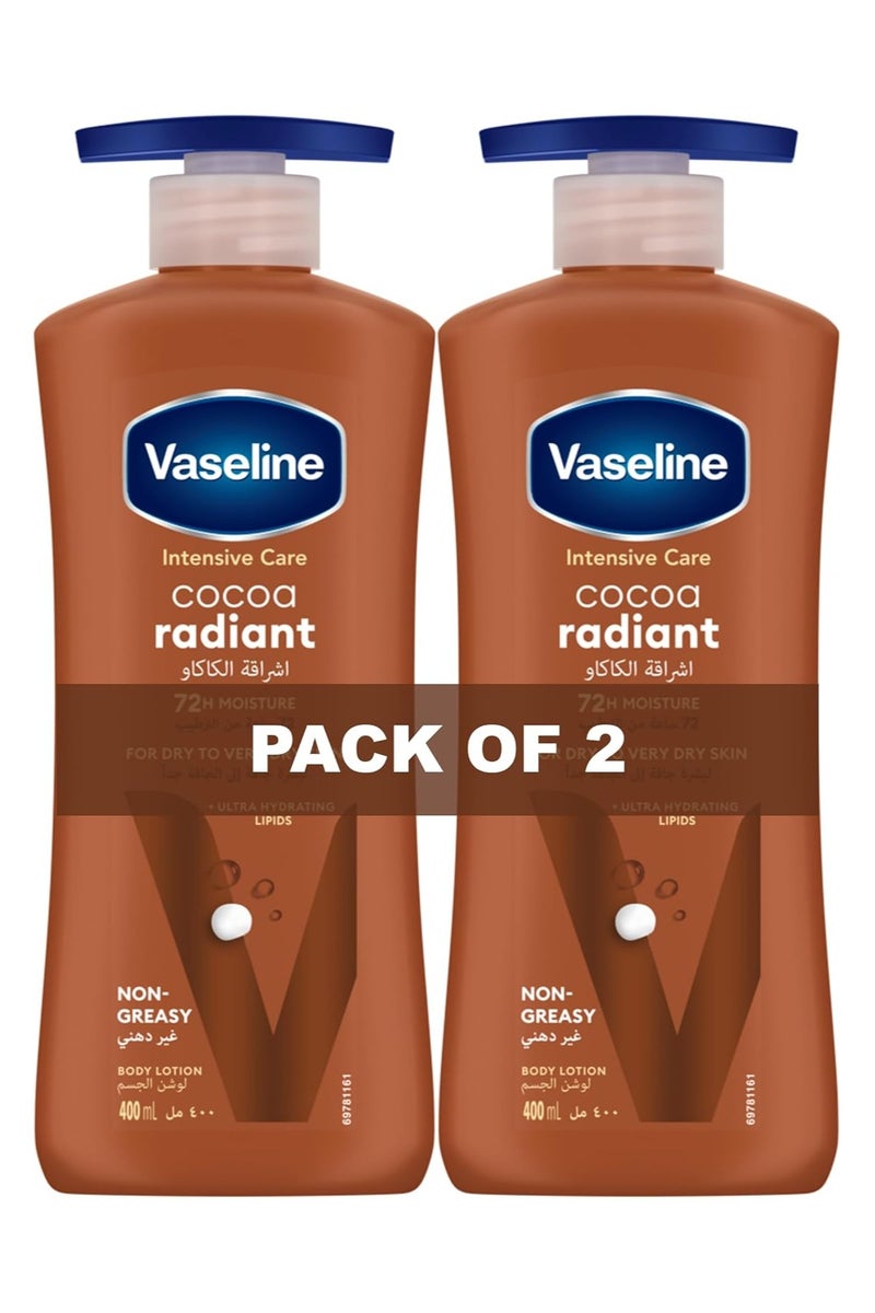 Vaseline لوشن الجسم فازلين كاكاو راديانت، 2 × 400 مل - Image 1