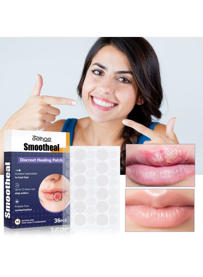 EELHOE Moisturising Plasters for Lips, 36pcs Nourishing Lip Plasters, Invisible Herpes Patches, Invisible Plasters Against Herpes, Lip Moisturising Plasters, Effective Herpes Patch - Image 1