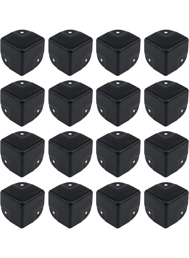 Antrader 16Pcs Black Metal Corner Protector,1.57" Box Edge Guard Protector,Metal Cabinets Speaker Corners Protector(40×40×40mm) - Image 1