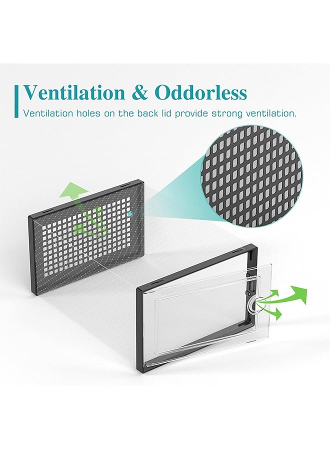 RollsTimi  Large Shoe Storage Boxes Organizers Clear Plastic Stackable 12 Pack, Shoe Rack & Holder Substitute, Sneaker Containers, Toy Storage Organizer Bins for Entryway, Closet, Under Bed, Black - Image 5