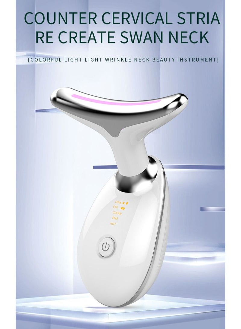 DUNISO Firming Wrinkle Device for Neck Face,with 3 Color Modes, Double Chin Reducer Vibration Massager 42℃ Heat Vibration For Wrinkles Appearance and Skin Care, Tightening, Smooth - Image 3