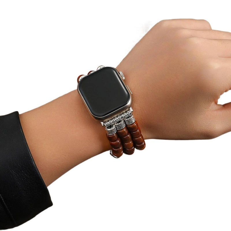 AD Gold Smartwatch Band Compatible with Apple Watch with Adjustable Fit Replacement Strap for Daily Wear - Image 5