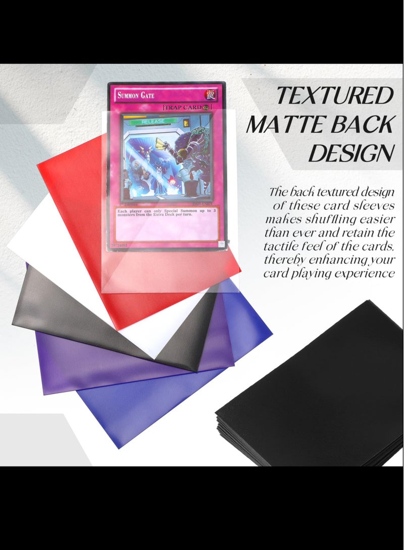 عدد 100 حافظة بطاقات لبطاقات التداول، وأكمام بطاقات حماية سطح السفينة غير اللامعة، وأكمام واقيات البطاقات لـ MTG، والبطاقات الرياضية، وبطاقة الألعاب (أسود) - Image 5