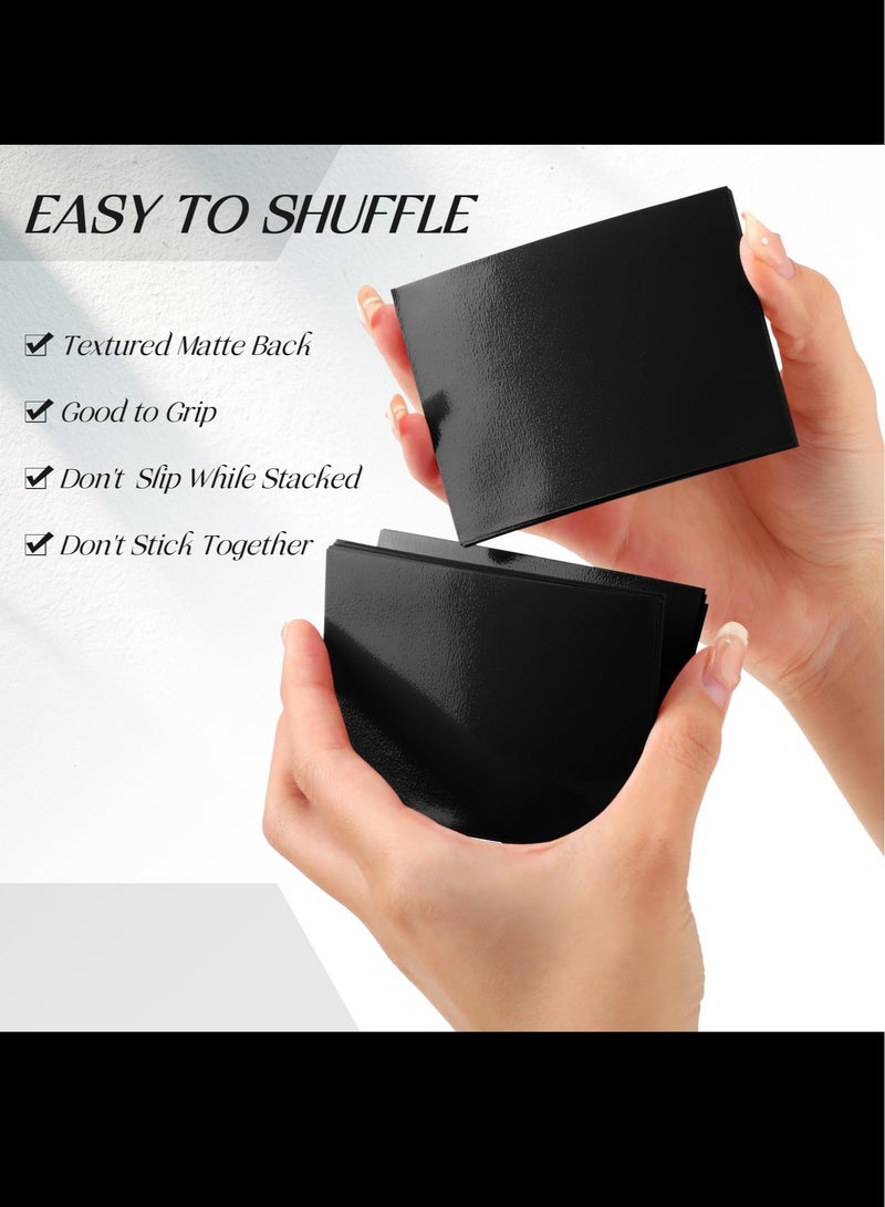 عدد 100 حافظة بطاقات لبطاقات التداول، وأكمام بطاقات حماية سطح السفينة غير اللامعة، وأكمام واقيات البطاقات لـ MTG، والبطاقات الرياضية، وبطاقة الألعاب (أسود) - Image 4