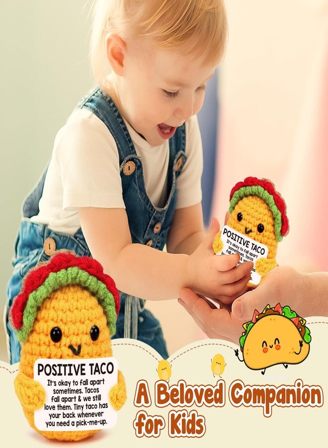 LuoHere Mini Positive Crochet Taco Birthday Gifts for Women Men Self Care Son Graduation Gift Mom Dad Daughter Sister Friend Coworkers Relaxation Emotional Inspirational Support Nuggets Christmas Small Gifts - Image 2