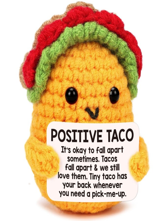 LuoHere Mini Positive Crochet Taco Birthday Gifts for Women Men Self Care Son Graduation Gift Mom Dad Daughter Sister Friend Coworkers Relaxation Emotional Inspirational Support Nuggets Christmas Small Gifts - Image 1