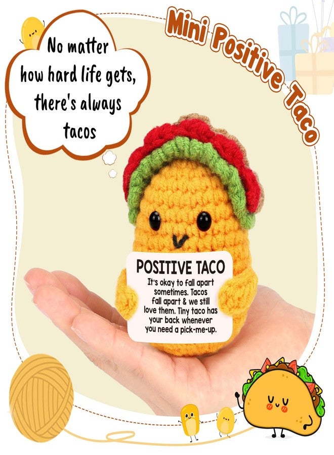 LuoHere Mini Positive Crochet Taco Birthday Gifts for Women Men Self Care Son Graduation Gift Mom Dad Daughter Sister Friend Coworkers Relaxation Emotional Inspirational Support Nuggets Christmas Small Gifts - Image 5