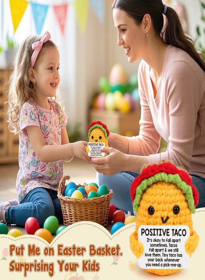 LuoHere Mini Positive Crochet Taco Birthday Gifts for Women Men Self Care Son Graduation Gift Mom Dad Daughter Sister Friend Coworkers Relaxation Emotional Inspirational Support Nuggets Christmas Small Gifts - Image 4