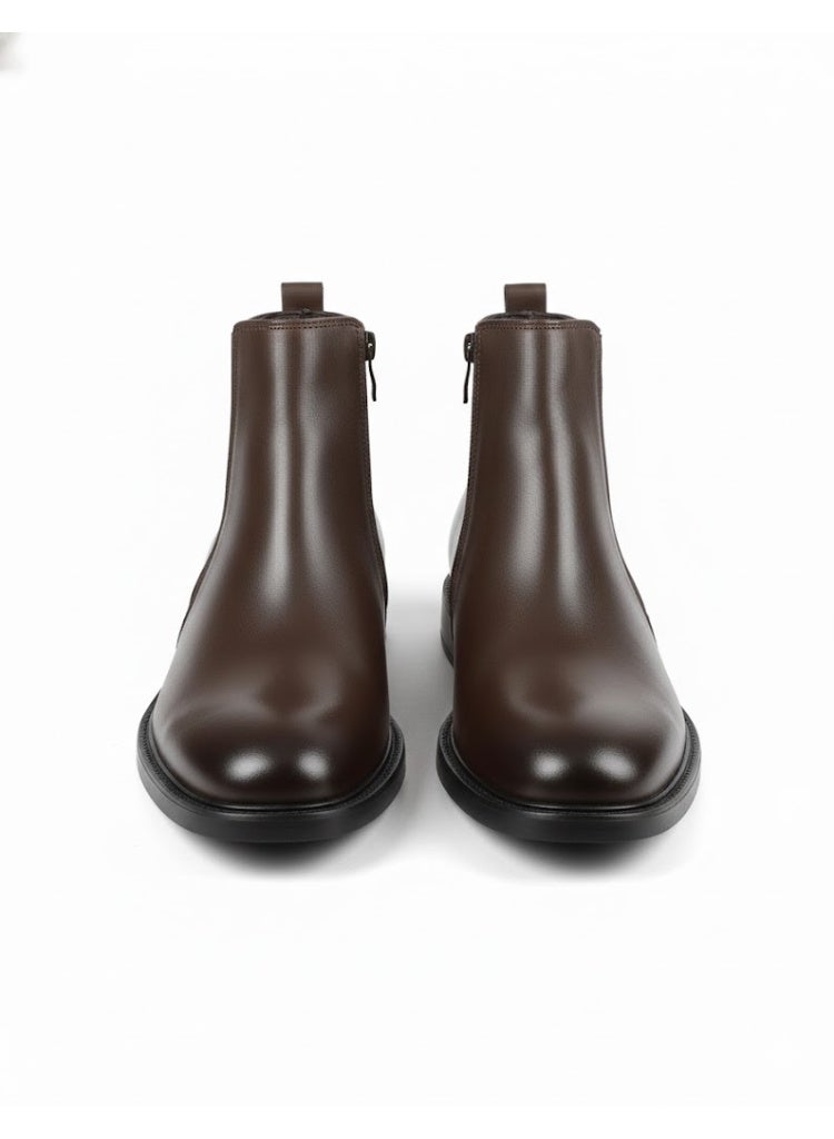 Men's classic half-boot with a distinctive zipper, made of elegant genuine leather and featuring a slip-resistant Turkish rubber sole. - Image 4