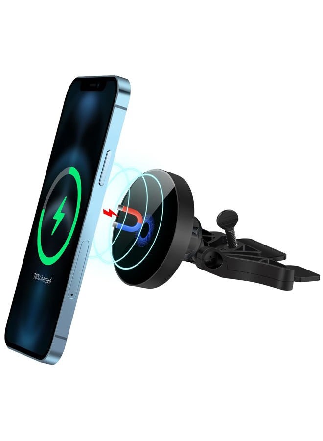 Piosoo 15W Magnetic Wireless Car Charger CD Slot Mount for iPhone 13/13 Pro/13 Pro Max/13 mini/12/12 Pro/12 Pro Max,Powerful Suction Auto-Alignment Mag-Safe Car Mount, Compatible with Mag-Safe Cases - Image 1